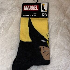 Marvel Wolverine Yellow and Black Crew Socks